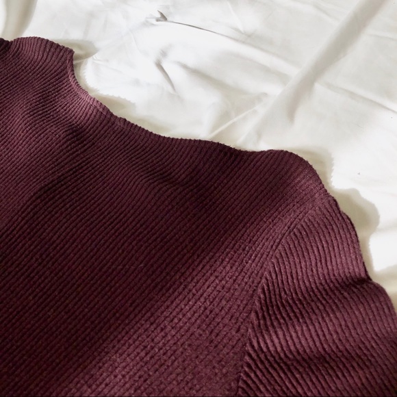 AE Ribbed Burgundy Dress - Picture 4 of 7